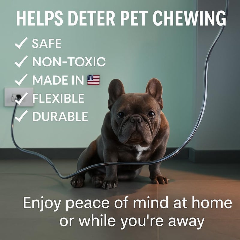 PETCORDS Black Dog and Cat Cord Protector- Protects Your Pets from Chewing Through Insulated Cables up to 10ft, Unscented, Odorless - Image 4